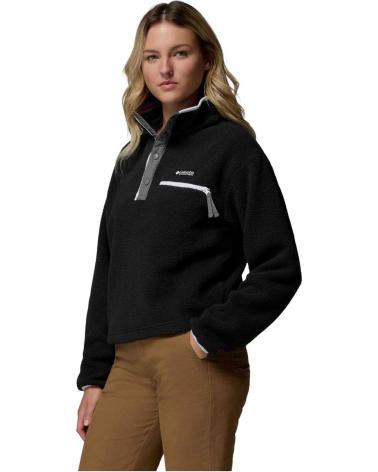 COLUMBIA SUDADERA HELVETIA II CROPPED HALF SNAP NEGRO MUJER