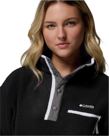 COLUMBIA SUDADERA HELVETIA II CROPPED HALF SNAP NEGRO MUJER