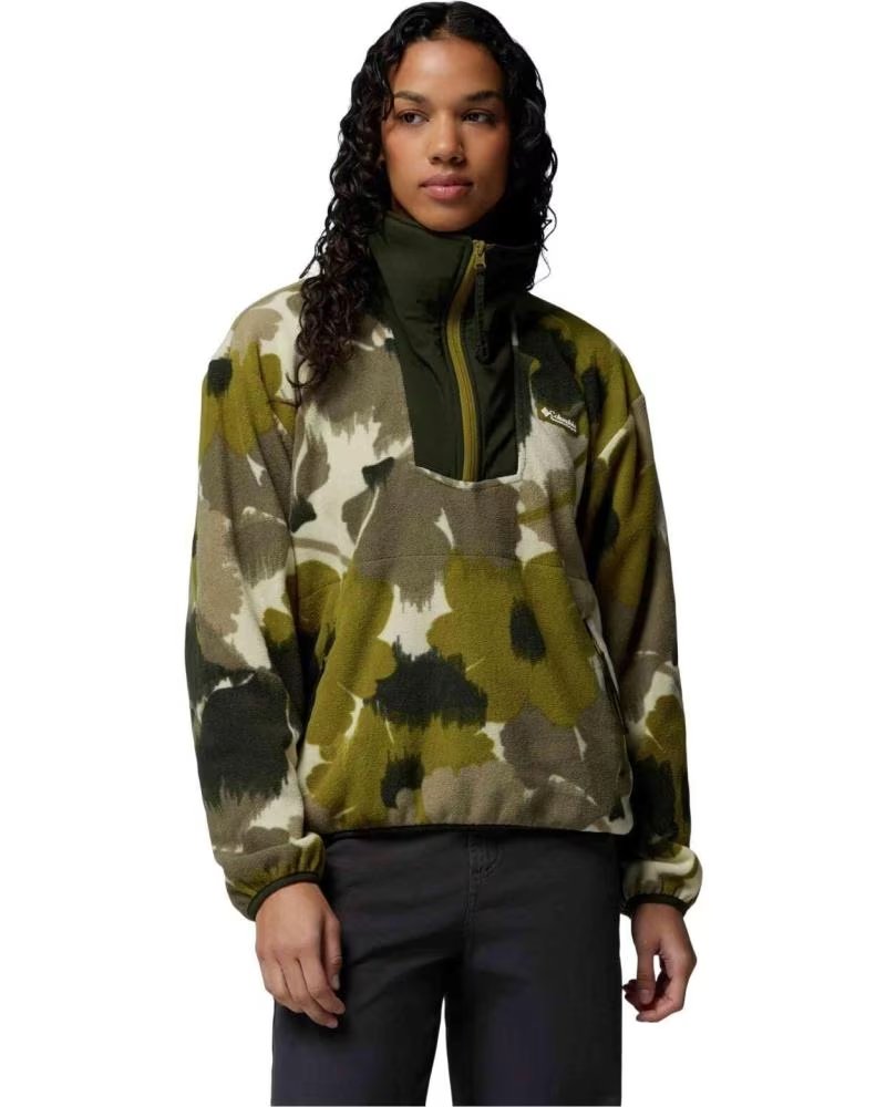 COLUMBIA FELPA CON MEZZA ZIP STAMPATA SEQUOIA GROVE MUJER