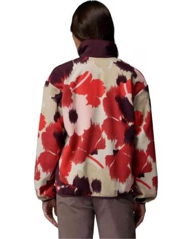 COLUMBIA FELPA SEQUOIA GROVE PRINTED HALF ZIP ROSSO BEIGE MUJER