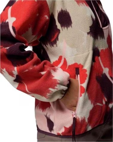 COLUMBIA FELPA SEQUOIA GROVE PRINTED HALF ZIP ROSSO BEIGE MUJER