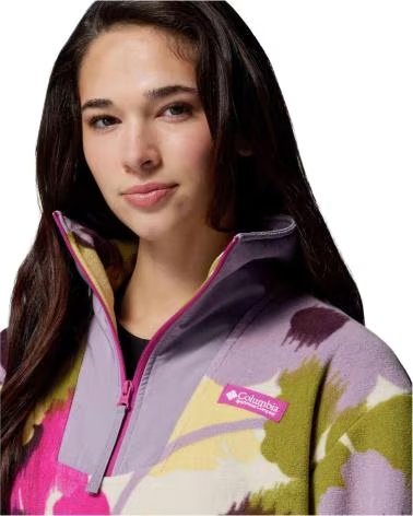 COLUMBIA FELPA IN PILE SEQUOIA GROVE CON MEZZA ZIP STAMPATA DA DONNA MUJER