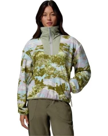 COLUMBIA FELPA IN PILE CON MEZZA ZIP STAMPATA SEQUOIA GROVE MUJER