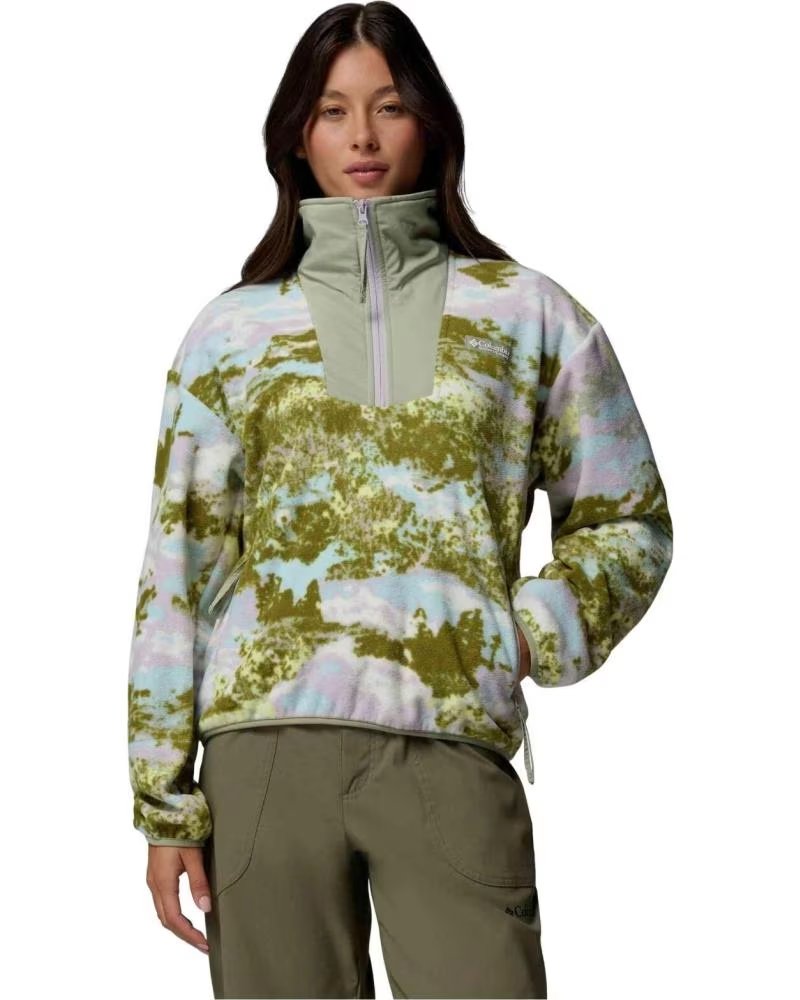 COLUMBIA FELPA IN PILE CON MEZZA ZIP STAMPATA SEQUOIA GROVE MUJER