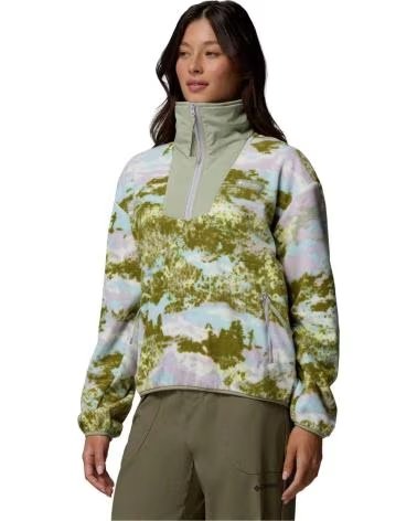COLUMBIA FELPA IN PILE CON MEZZA ZIP STAMPATA SEQUOIA GROVE MUJER