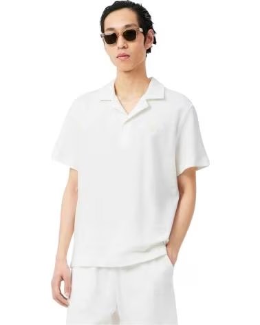 LACOSTE CAMISETA DE MANGA CORTA POLO CLASSIC FIT TEXTURED MANGA CORTA BLANCO EN BLANCO PARA HOMBRE PURO