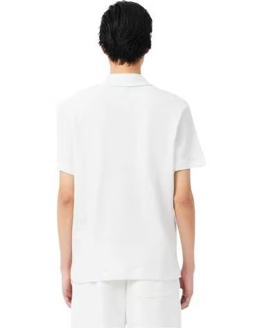 LACOSTE CAMISETA DE MANGA CORTA POLO CLASSIC FIT TEXTURED MANGA CORTA BLANCO EN BLANCO PARA HOMBRE PURO