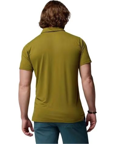 COLUMBIA POLO A MANICHE CORTE TECH TRAIL UTILITY DA UOMO VERDE OLIVA