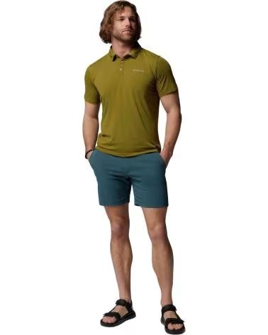 COLUMBIA POLO A MANICHE CORTE TECH TRAIL UTILITY DA UOMO VERDE OLIVA
