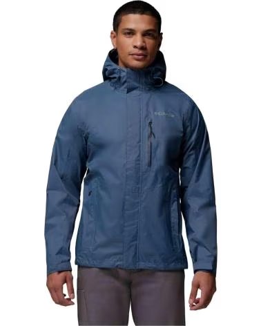 COLUMBIA GIACCA IMPERMEABILE CON CAPPUCCIO POURING ADVENTURE III INDIGO