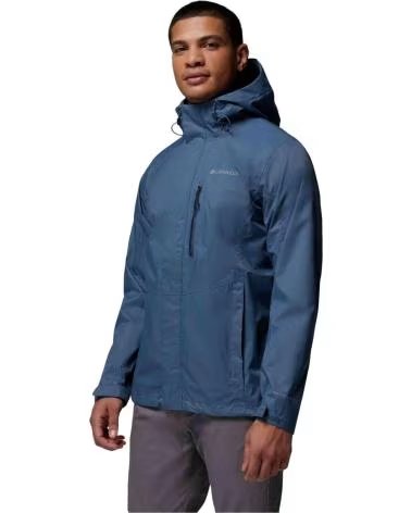 COLUMBIA GIACCA IMPERMEABILE CON CAPPUCCIO POURING ADVENTURE III INDIGO