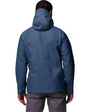 COLUMBIA GIACCA IMPERMEABILE CON CAPPUCCIO POURING ADVENTURE III INDIGO