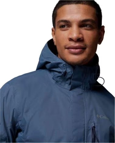 COLUMBIA GIACCA IMPERMEABILE CON CAPPUCCIO POURING ADVENTURE III INDIGO