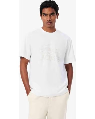 CAMISETA LACOSTE ESTAMPADA TH1427 MANGA CORTA BLANCO
