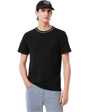 LACOSTE T-SHIRT TH8174-031 A MANICHE CORTE NERA
