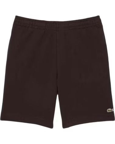 LACOSTE SHORT DE JOGGING EN MAILLE MARRON POUR HOMME BUFFLE