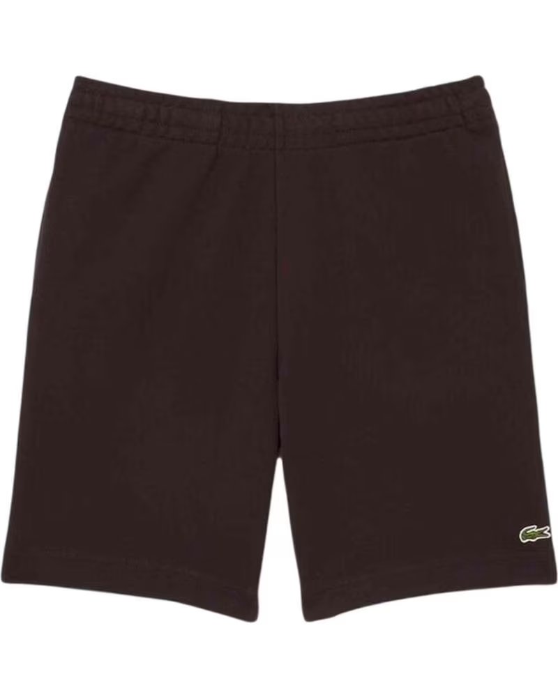 LACOSTE SHORT DE JOGGING EN MAILLE MARRON POUR HOMME BUFFLE