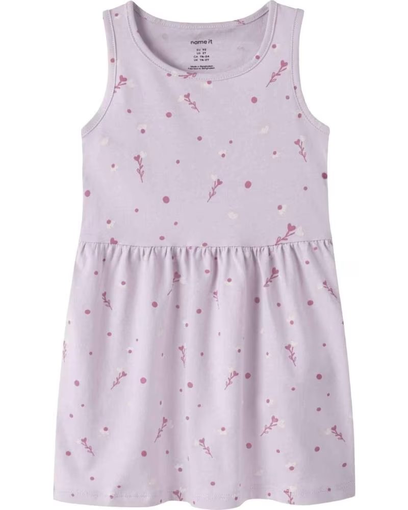 NAME IT DRESS 13241639-LAVENDERFLORWHITE LAVENDER FLORAL LAVANDA
