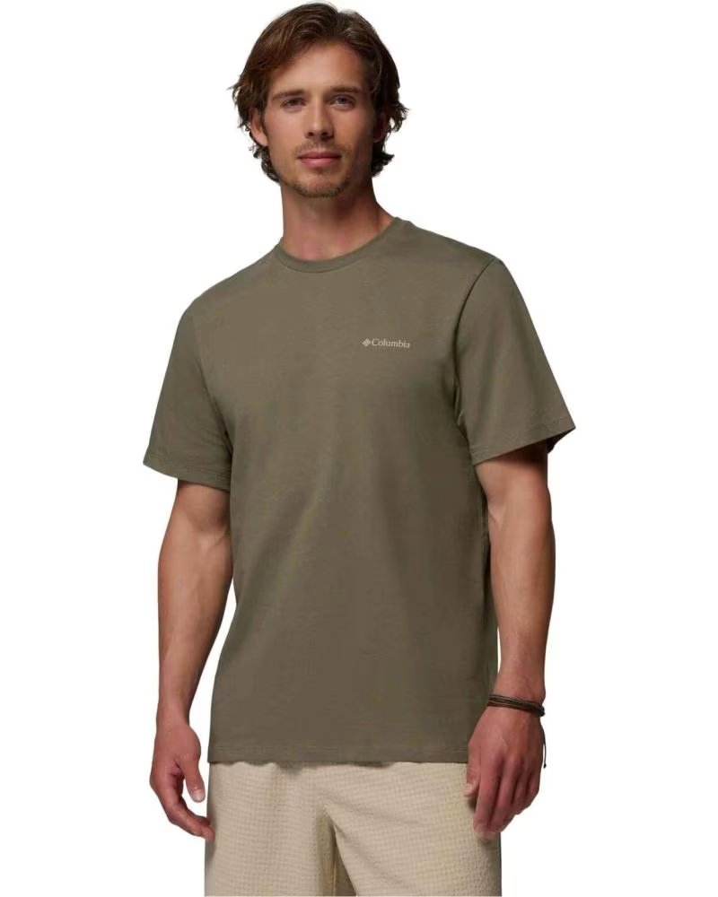 COLUMBIA T-SHIRT CSC LOGO BACK A MANICHE CORTE VERDE OLIVA