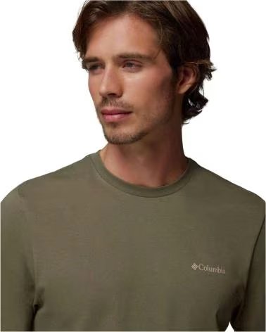 COLUMBIA T-SHIRT CSC LOGO BACK A MANICHE CORTE VERDE OLIVA