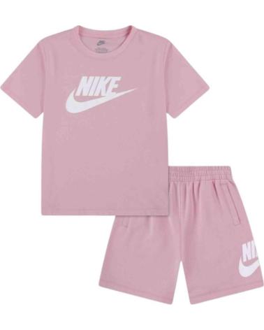 NIKE CHANDAL NKN CLUB TEE AND SHORT SET 36L596-A0W CONJUNTO CORTO ROSA