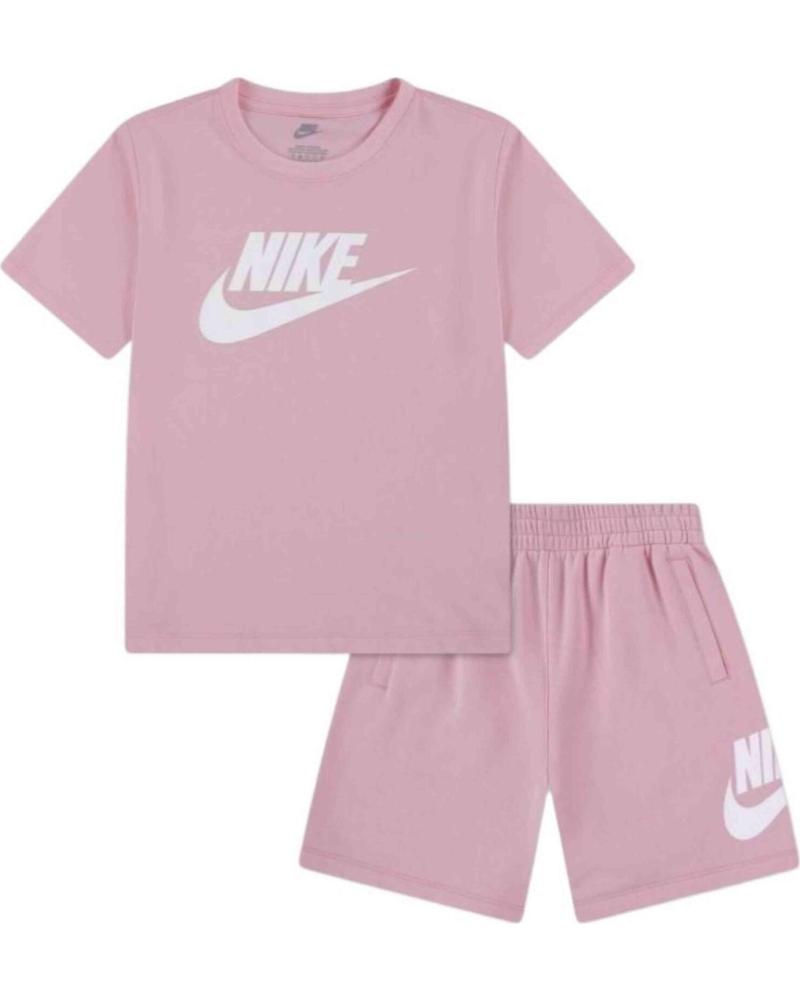 NIKE CHANDAL NKN CLUB TEE AND SHORT SET 36L596-A0W CONJUNTO CORTO ROSA