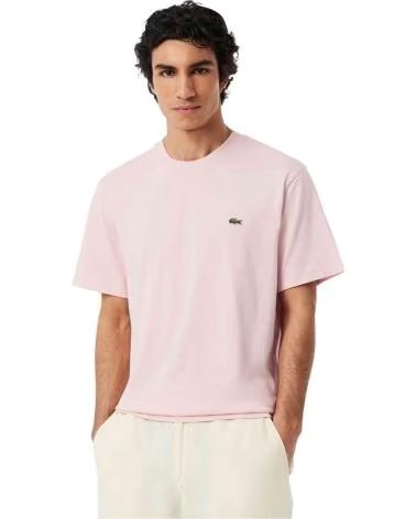 LACOSTE MAGLIETTA CREWNECK MANICHE CORTE ROSA UOMO NIDUS