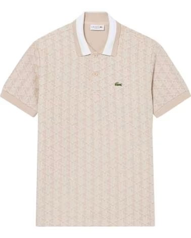 LACOSTE KURZARM-POLOSHIRT AUS BEIGEM STRICKGEWEBE BEIGE