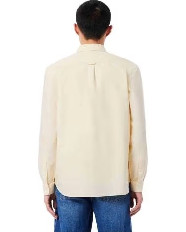 LACOSTE CAMICIA CH1911 A MANICHE LUNGHE BEIGE DA UOMO