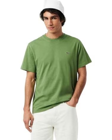 LACOSTE T-SHIRT TH7318 A MANICHE CORTE VERDE DA UOMO