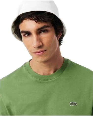 LACOSTE T-SHIRT TH7318 A MANICHE CORTE VERDE DA UOMO