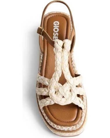 SANDALIAS GIOSEPPO HARCOURT CON PLATAFORMA DORADO Y BEIGE MARRON