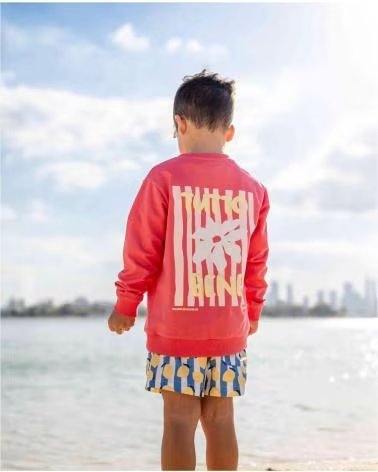 BADAWII COTTON SWEATSHIRT TUTTO BENE DESIGN RED