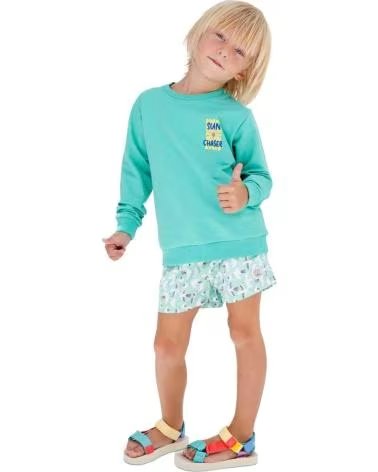BADAWII SUN CHASER COTTON SWEATSHIRT IN GREEN