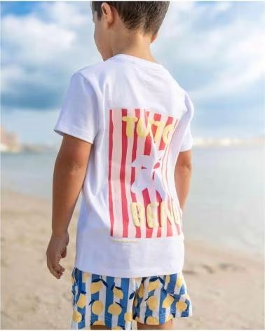 BADAWII CAMISETA DE ALGODÃO PARA CRIANÇAS TUTTO BENE