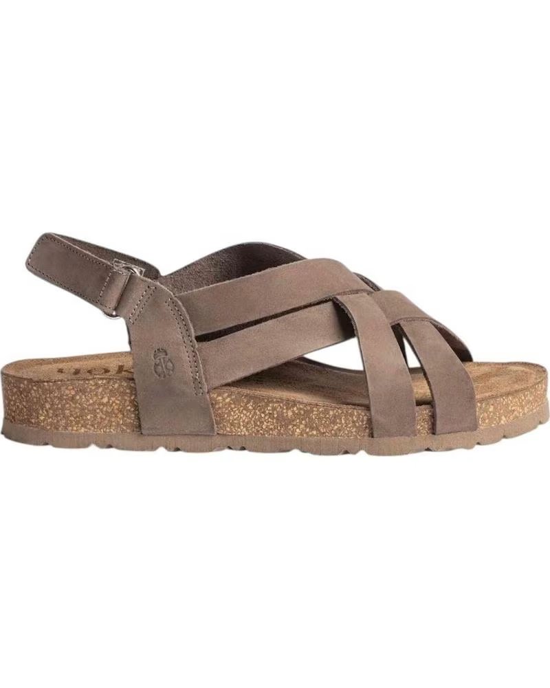 YOKONO JERBA-263 SANDALEN MIT GEKREUZTEN RIEMEN AUS TABAK-NUBUK MARRóN