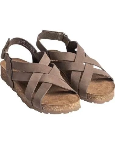 YOKONO JERBA-263 SANDALEN MIT GEKREUZTEN RIEMEN AUS TABAK-NUBUK MARRóN