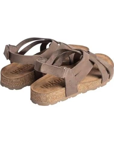 YOKONO JERBA-263 SANDALEN MIT GEKREUZTEN RIEMEN AUS TABAK-NUBUK MARRóN