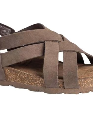 YOKONO JERBA-263 SANDALEN MIT GEKREUZTEN RIEMEN AUS TABAK-NUBUK MARRóN