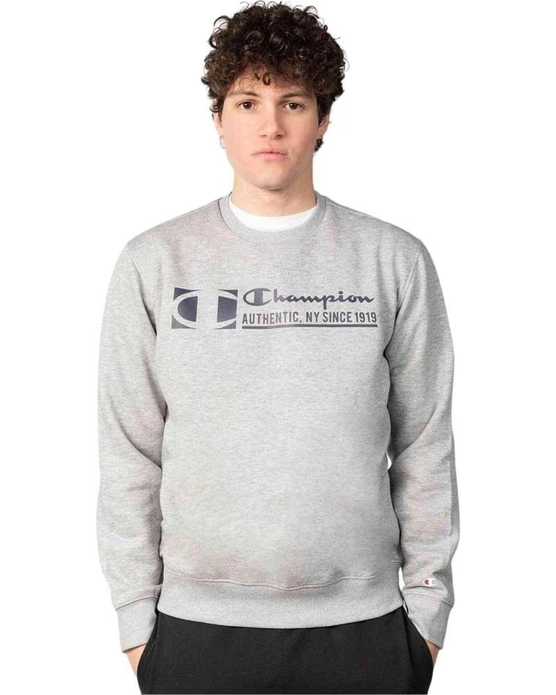 CHAMPION FELPA 217995 GIROCOLLO GRIGIA