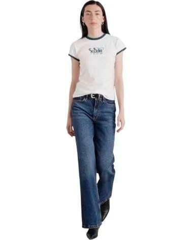 CALVIN KLEIN JEANS T-SHIRT 070303200015 WHITE WITH LOGO BLACK