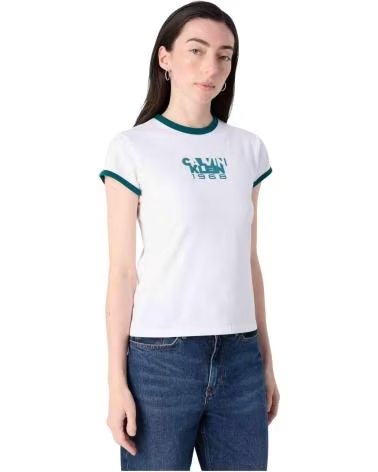 CALVIN KLEIN JEANS T-SHIRT 070303200015 WHITE WITH LOGO BLACK