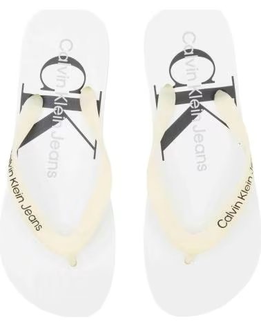 CALVIN KLEIN CHINELOS JEANS 063102300001 BRANCOS ROJO