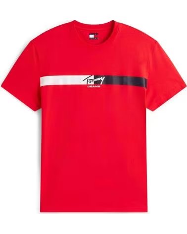 TOMMY JEANS T-SHIRT A MANICHE CORTE CON LOGO GRAFICO ECRU