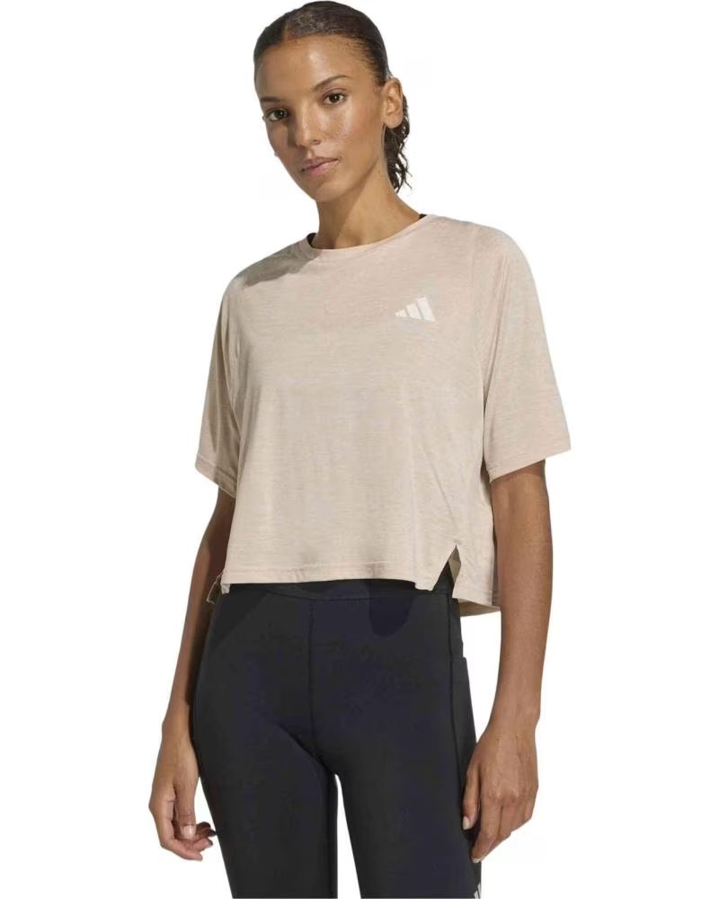ADIDAS T-SHIRT A MANICHE CORTE JY7421 BEIGE DA DONNA MUJER