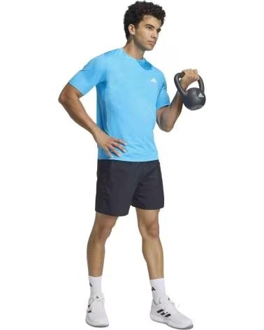 ADIDAS T-SHIRT A MANICHE CORTE WORKOUT ESSENTIALS BASE BLU