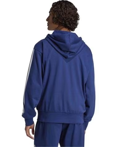 ADIDAS FELPA CON CAPPUCCIO E ZIP ESSENTIALS FRENCH TERRY OSCURO