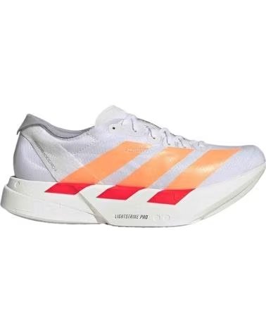 ADIDAS ADIZERO ADIOS PRO 4 DAMEN-LAUFSCHUHE, WEISS UND ORANGE MUJER