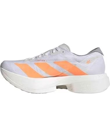 ADIDAS ADIZERO ADIOS PRO 4 DAMEN-LAUFSCHUHE, WEISS UND ORANGE MUJER