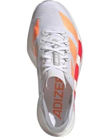 ADIDAS ADIZERO ADIOS PRO 4 DAMEN-LAUFSCHUHE, WEISS UND ORANGE MUJER